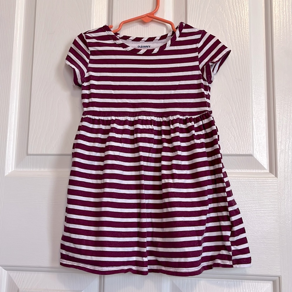 Toddler Girl Short Sleeve Striped Dress